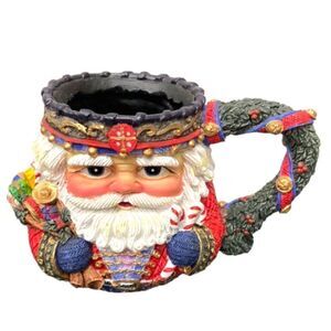 Danson Decor Kris Kringle Santa Colourful 3D Large Christmas Resin Mug